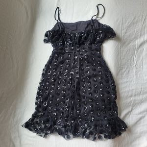 Three Pink Hearts Mini Dress - Black